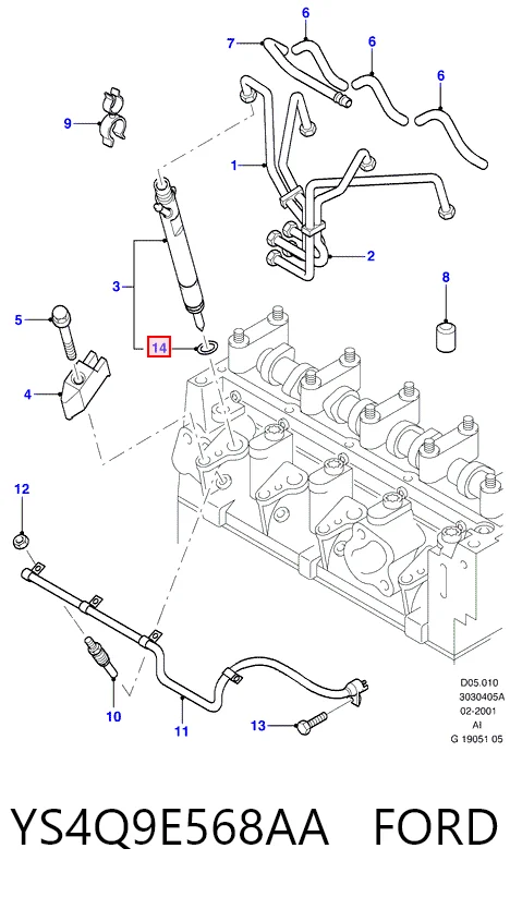 Кільце ущільнююче форсунок Ford Focus I