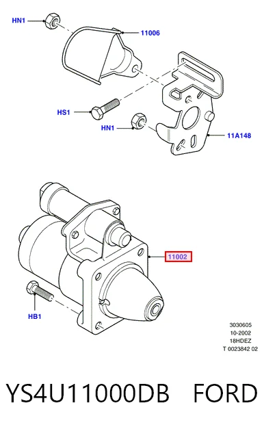 YS4U11000DB Ford Стартер двигуна