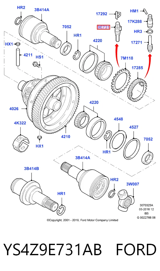 YS4Z9E731AB Ford Датчик швидкості спідометра