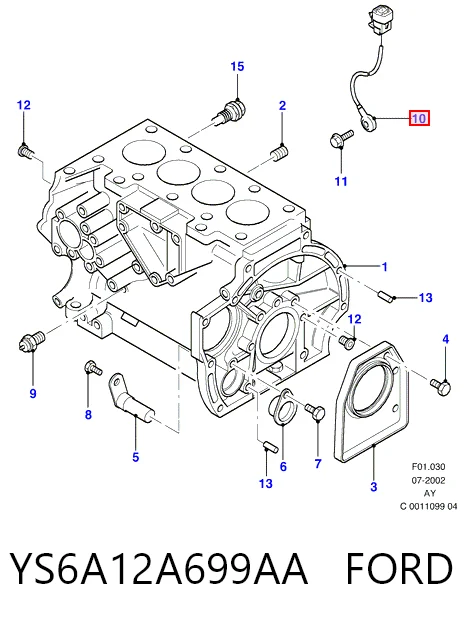 Датчик детонації на Ford Fiesta Mk4 JAS, JBS