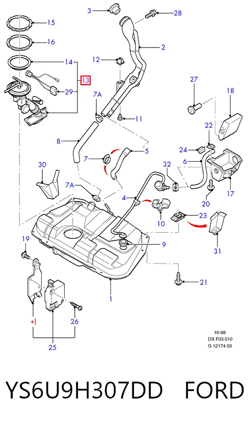  Бензонасос Ford Fiesta 
