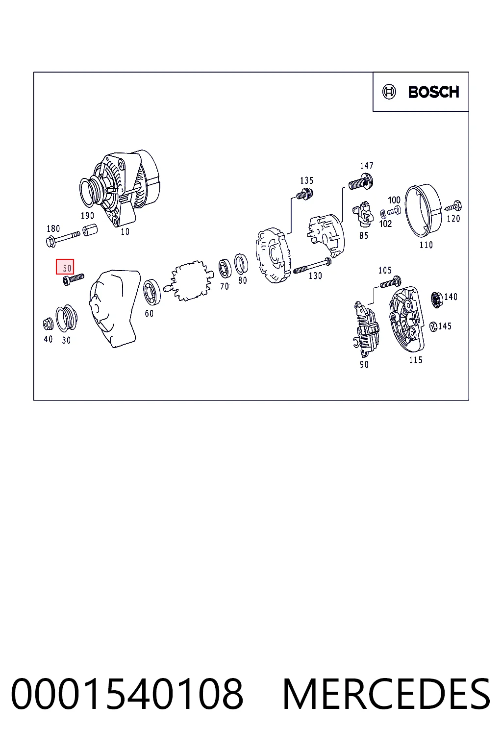 Кришка генератора задня 1121038015 Bosch