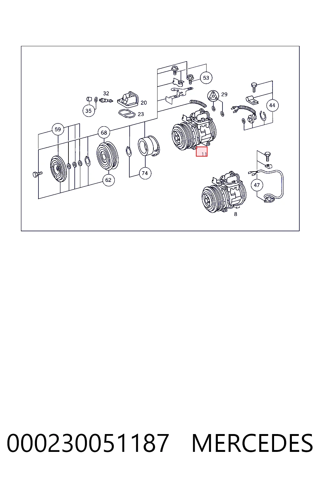 Компресор кондиціонера K68139414AA Fiat/Alfa/Lancia