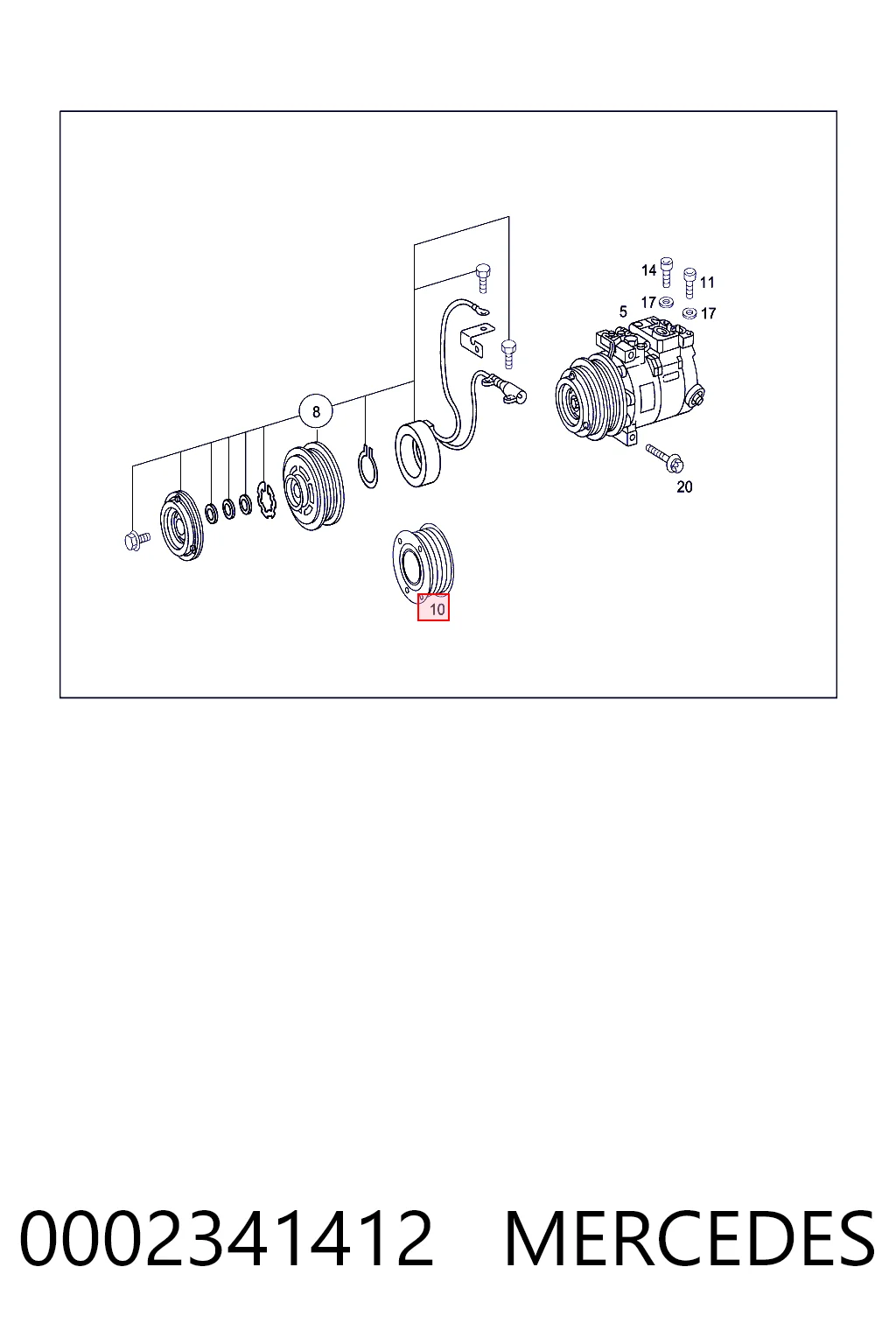 13MC1502HDRA CGA Шків компресора кондиціонера