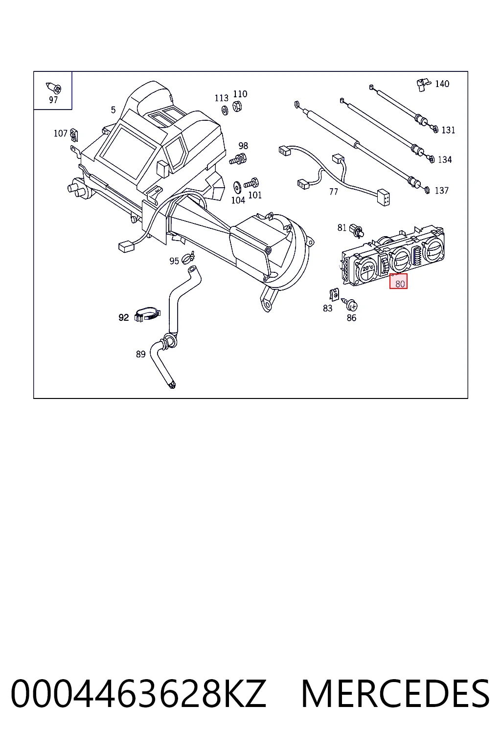 Механізм управління кондиціонером на Mercedes V  638