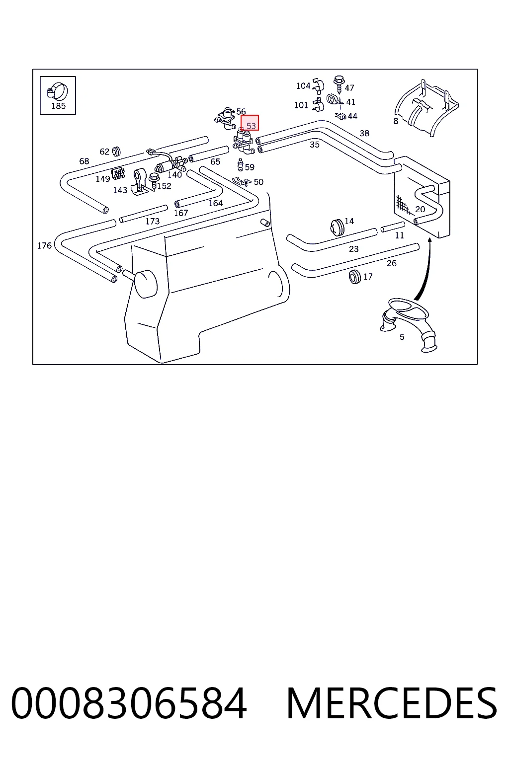 Кран пічки A000830658426 Mercedes