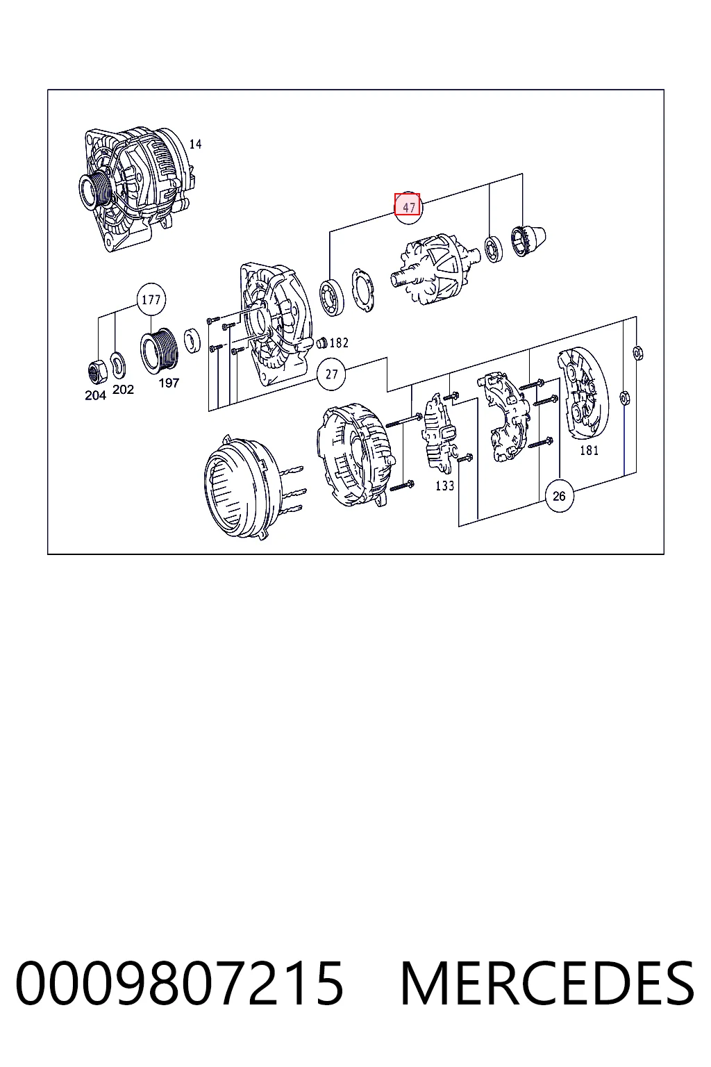 Підшипник генератора на Mercedes Benz Truck TRUCK ATEGO II 