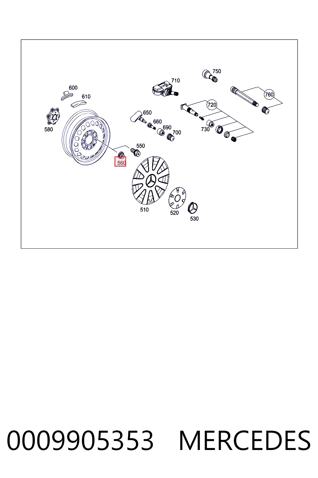 Гайка колеса на Mercedes Sprinter II 4,6-t 906