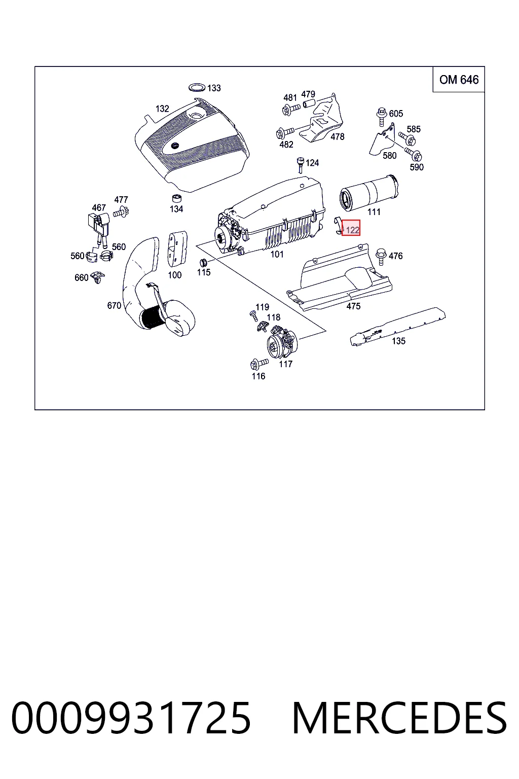 A0009931725 Ford Клямка (скоба) корпусу повітряного фільтра