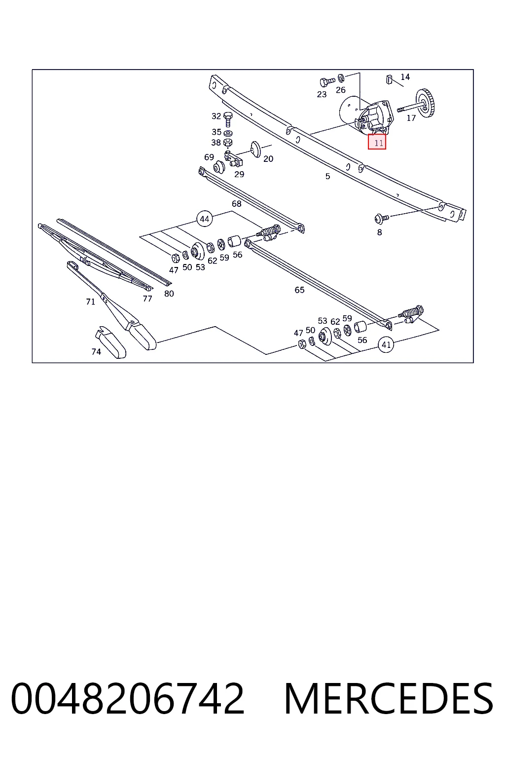 A0018241501 Mercedes Мотор склоочисника скла (трапеції)