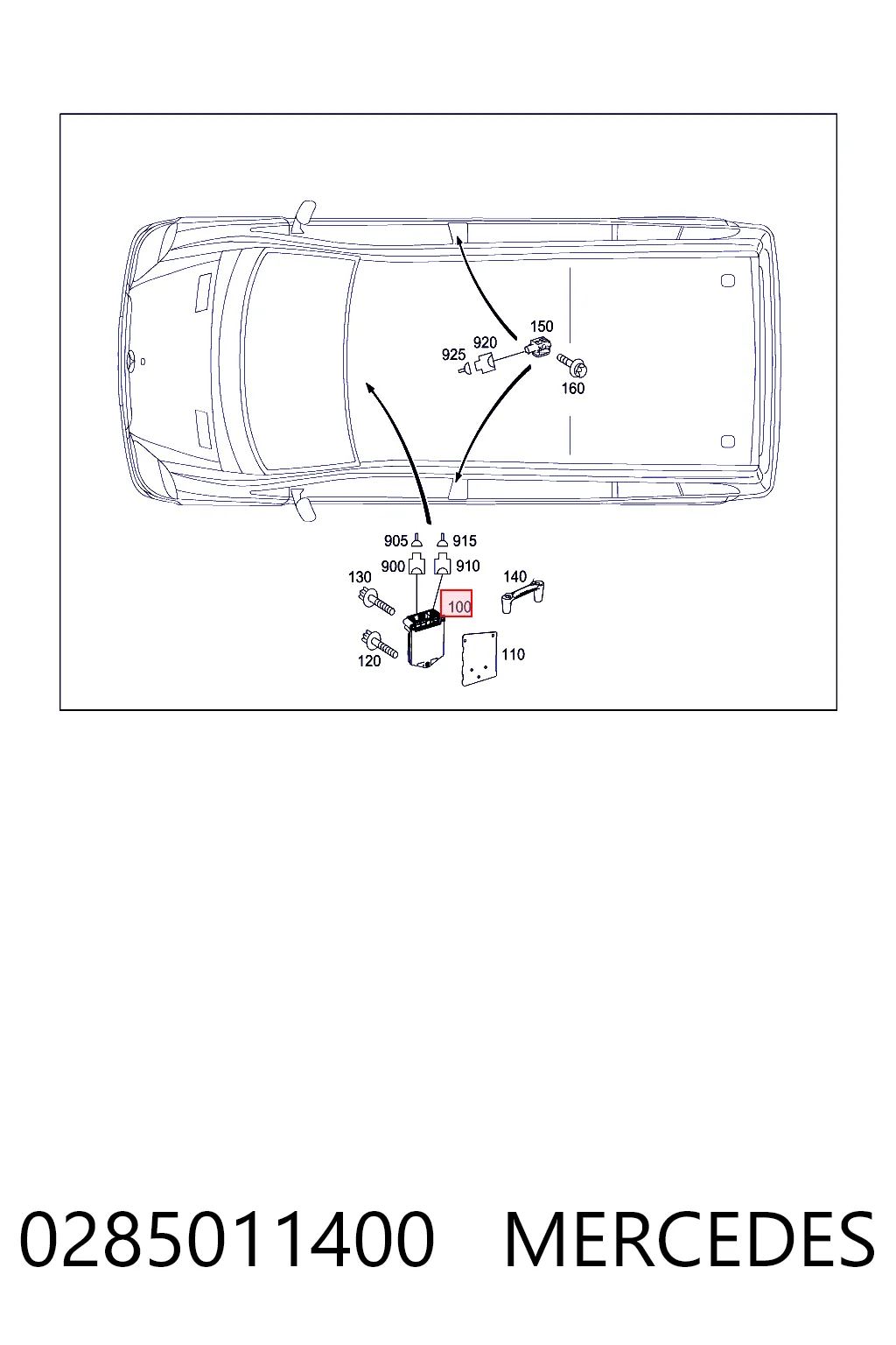 A0285010054 Mercedes Модуль-процесор управління подушки безпеки