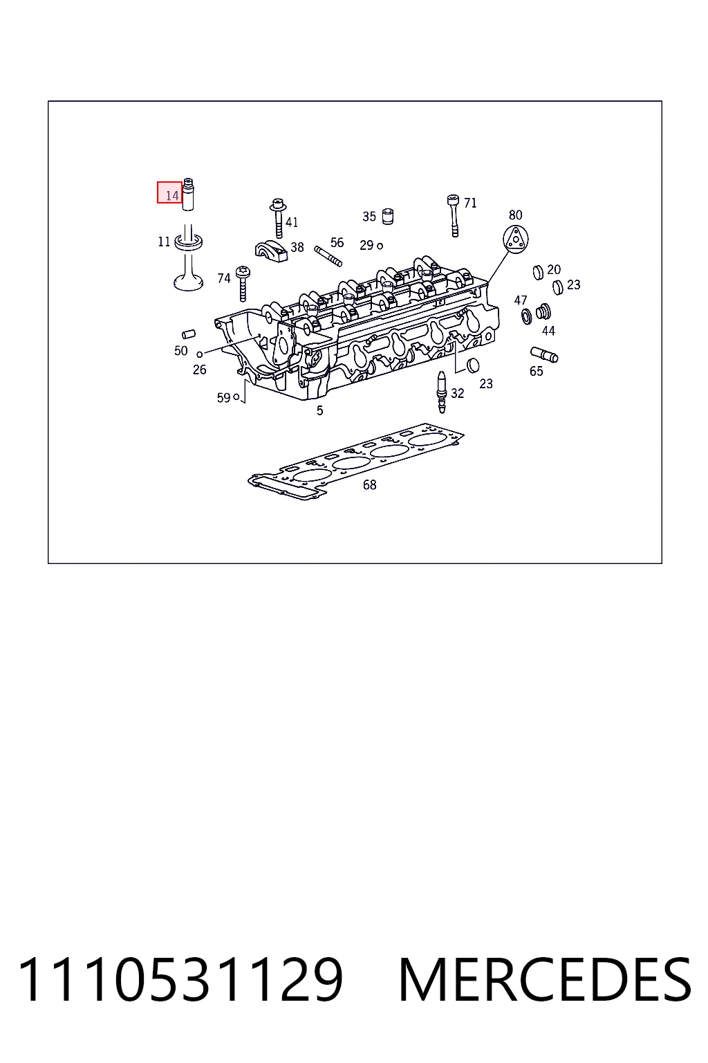 Напрямна клапана на Mercedes E  W124