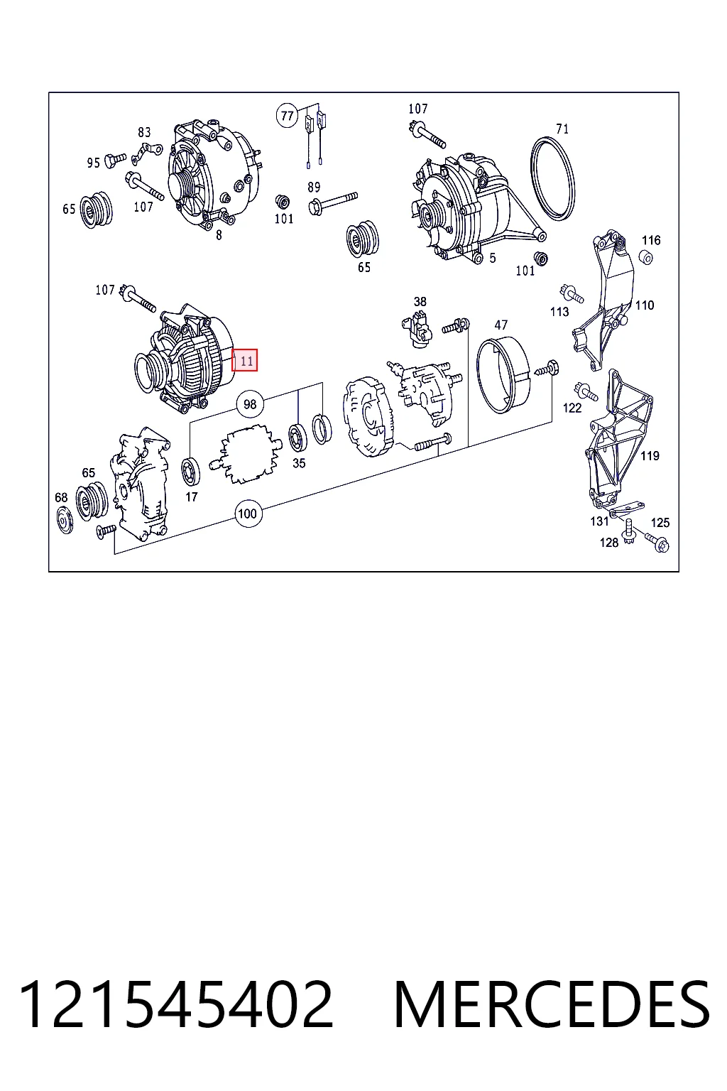 121545402 Mercedes Авто генератор