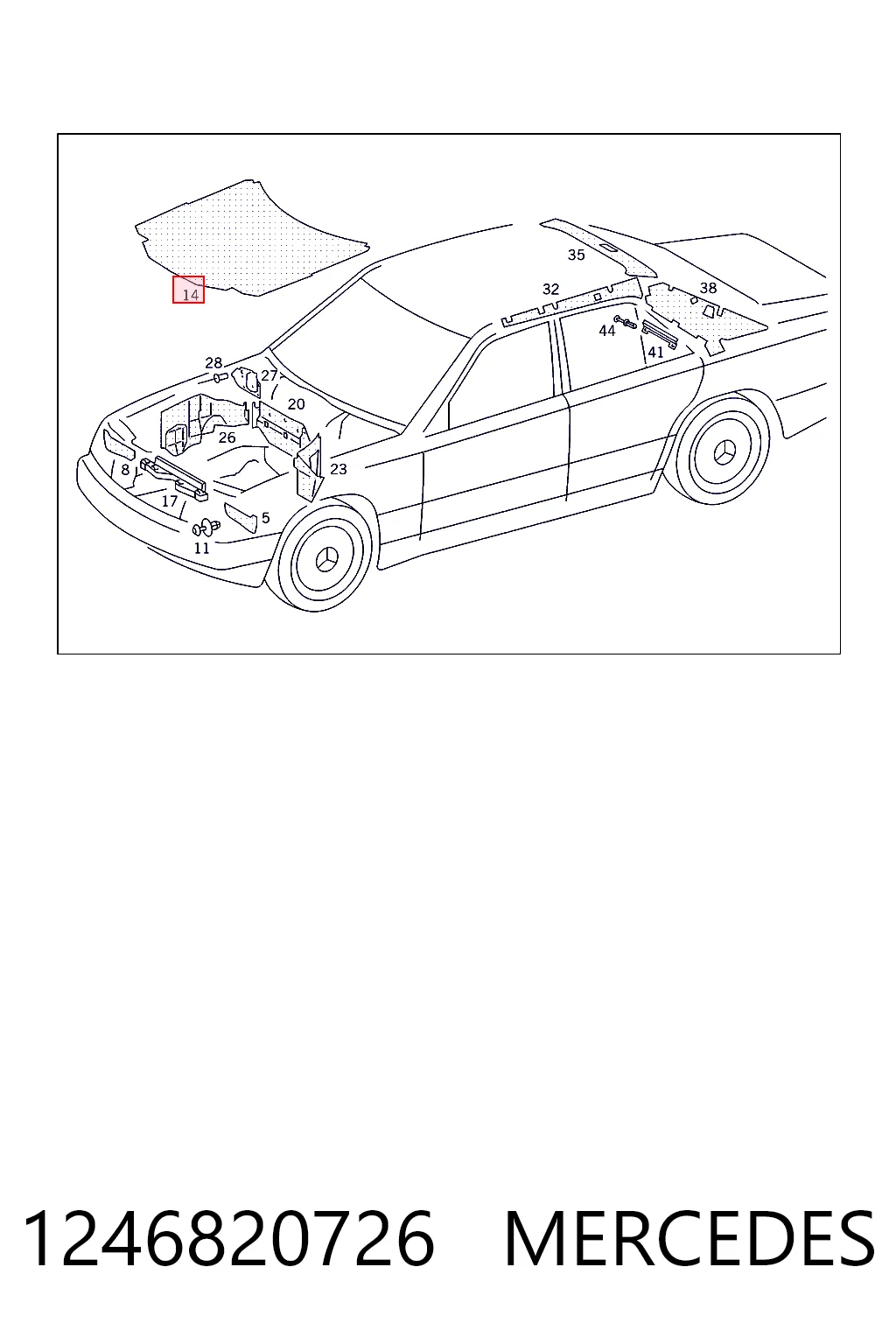 Купити Шумоізоляція капота Mercedes E  T124
