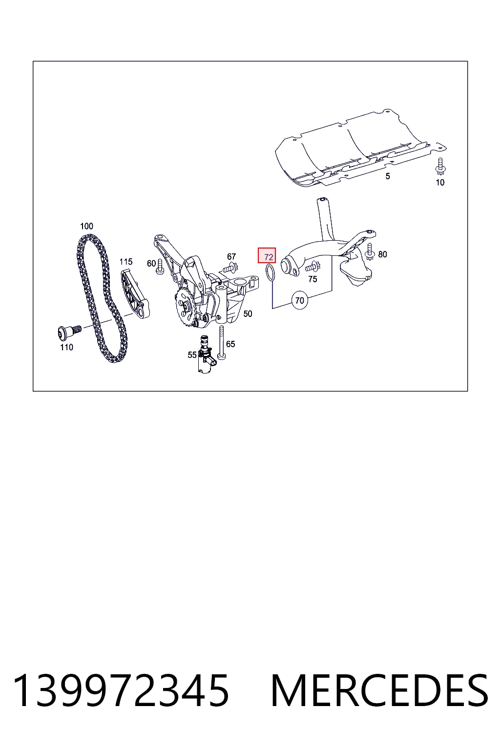 139972345 Mercedes Прокладка маслозабірника
