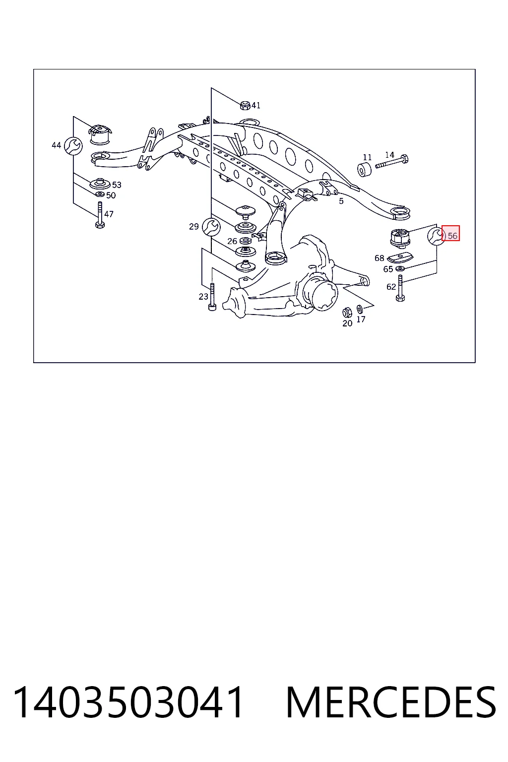 Купити Сайлентблок задньої балки Mercedes S  C140