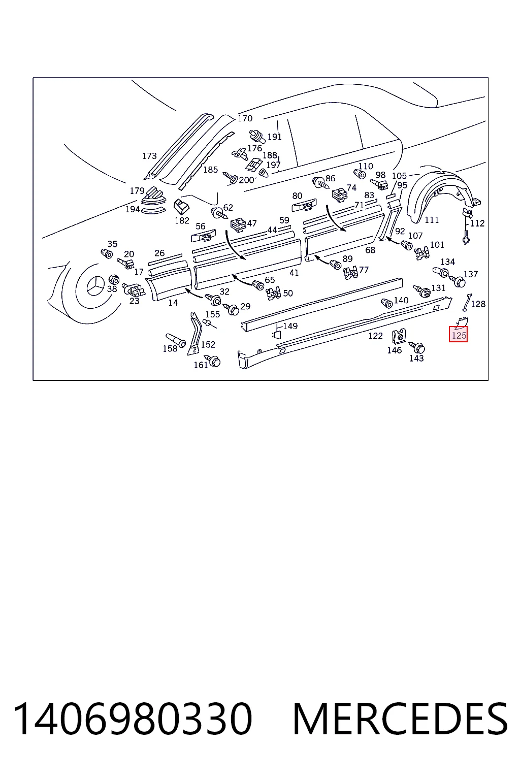  Mercedes 14069803309189 ціна, від 8.82 USD