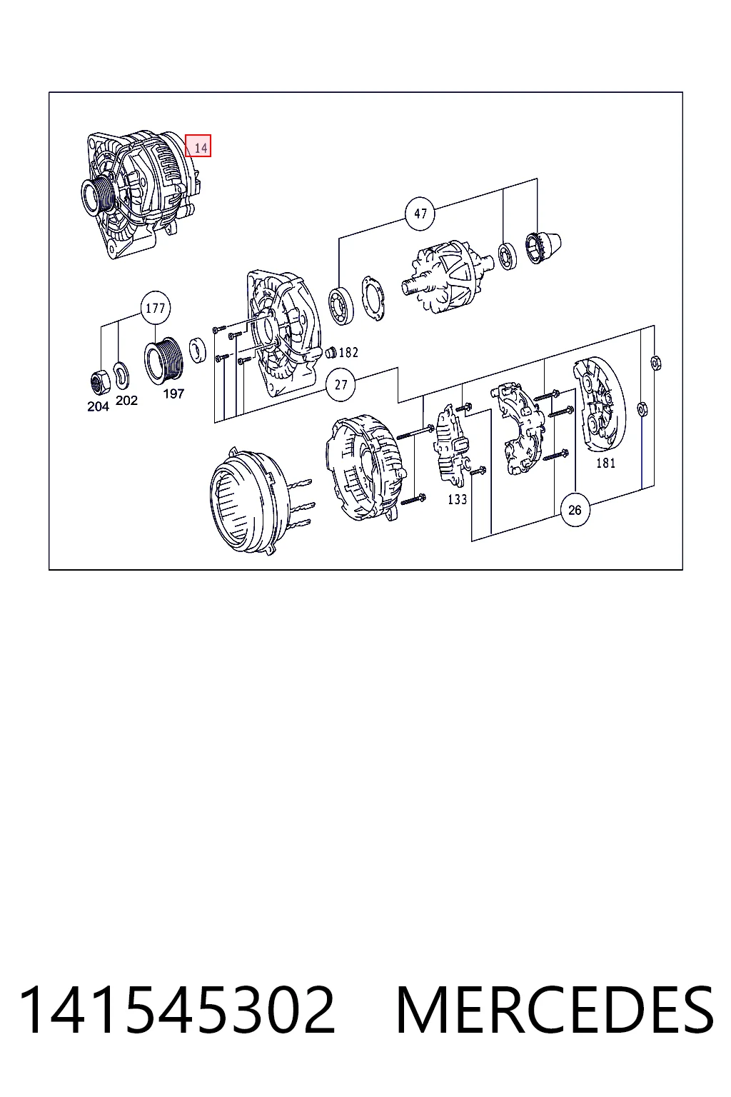 141545302 Mercedes Авто генератор