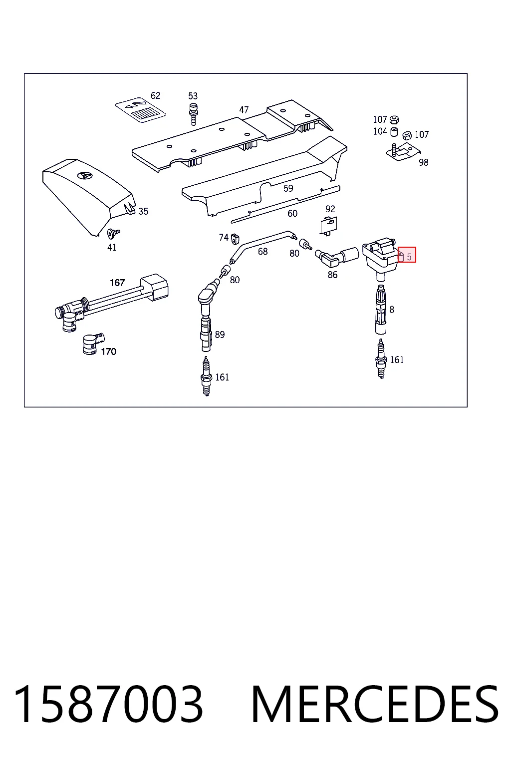 1587003 Mercedes Котушка запалювання