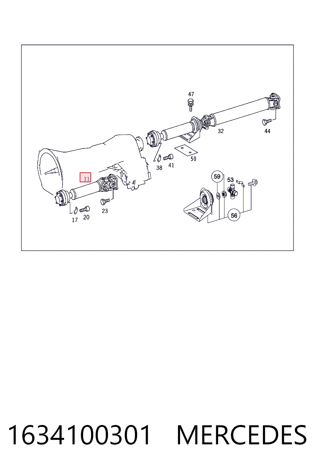 BB3344 Posterparts Кардан передній