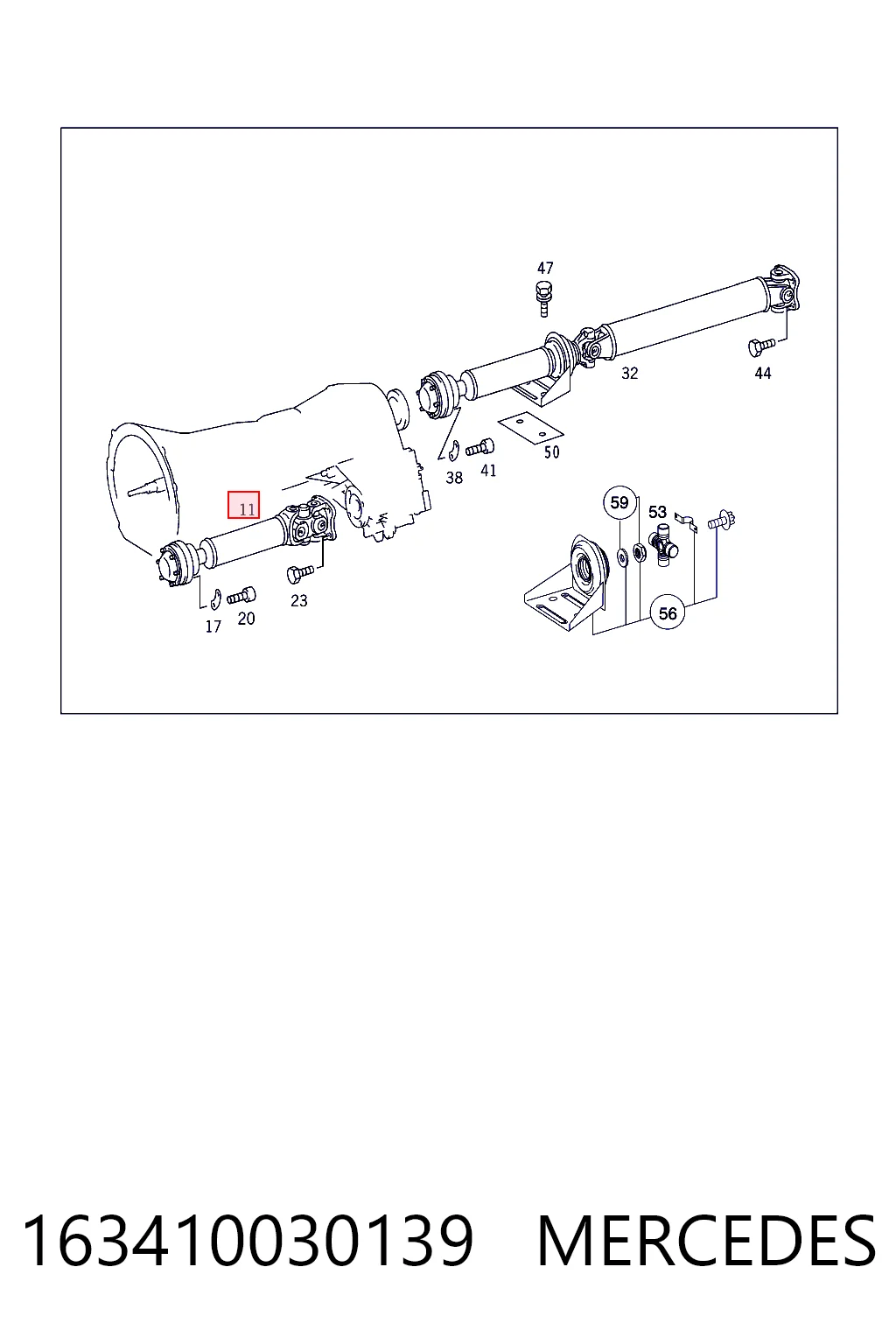 Вал карданний, передній Posterparts BB3344
