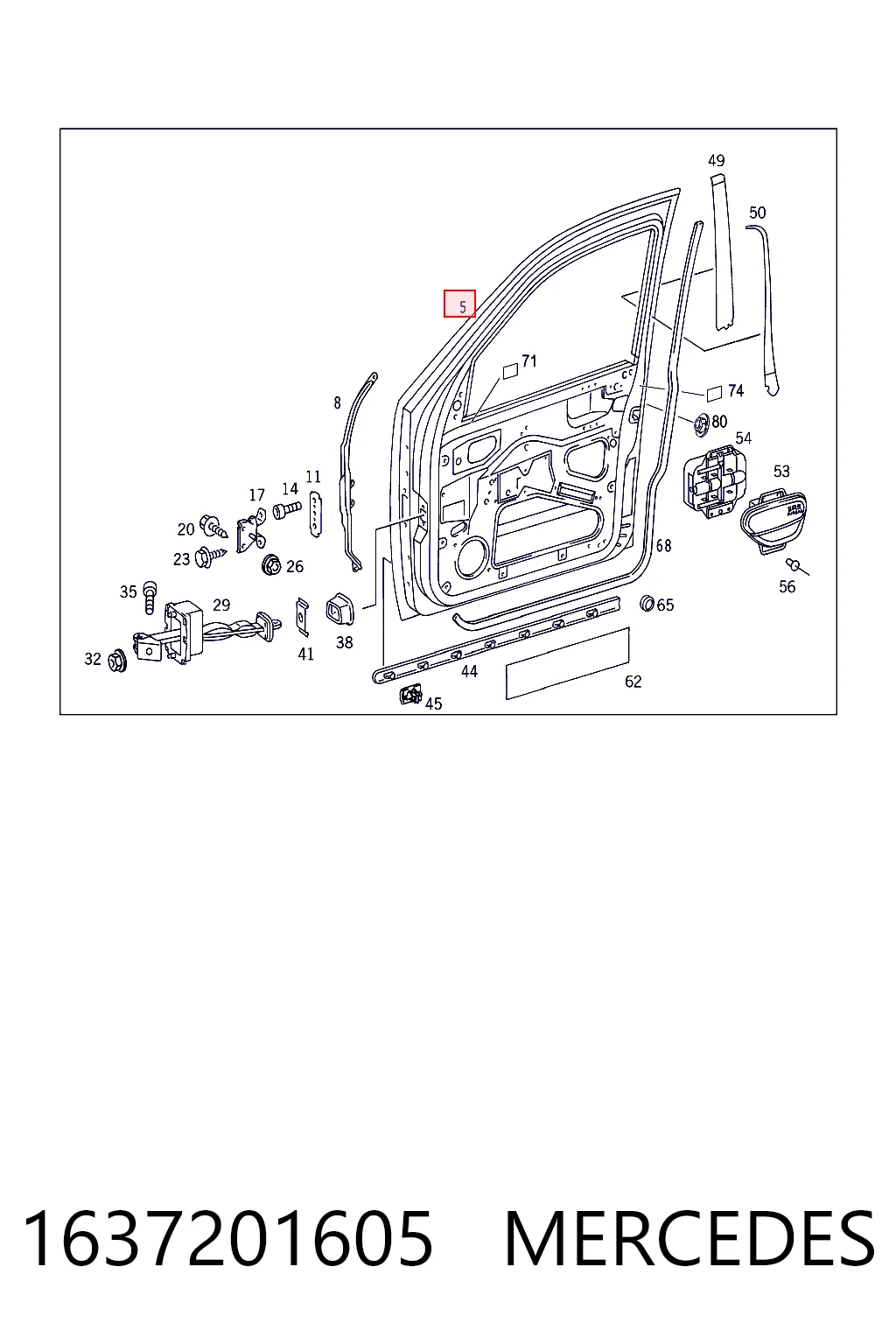 Пасажирські передні двері на Mercedes ML/GLE  W163
