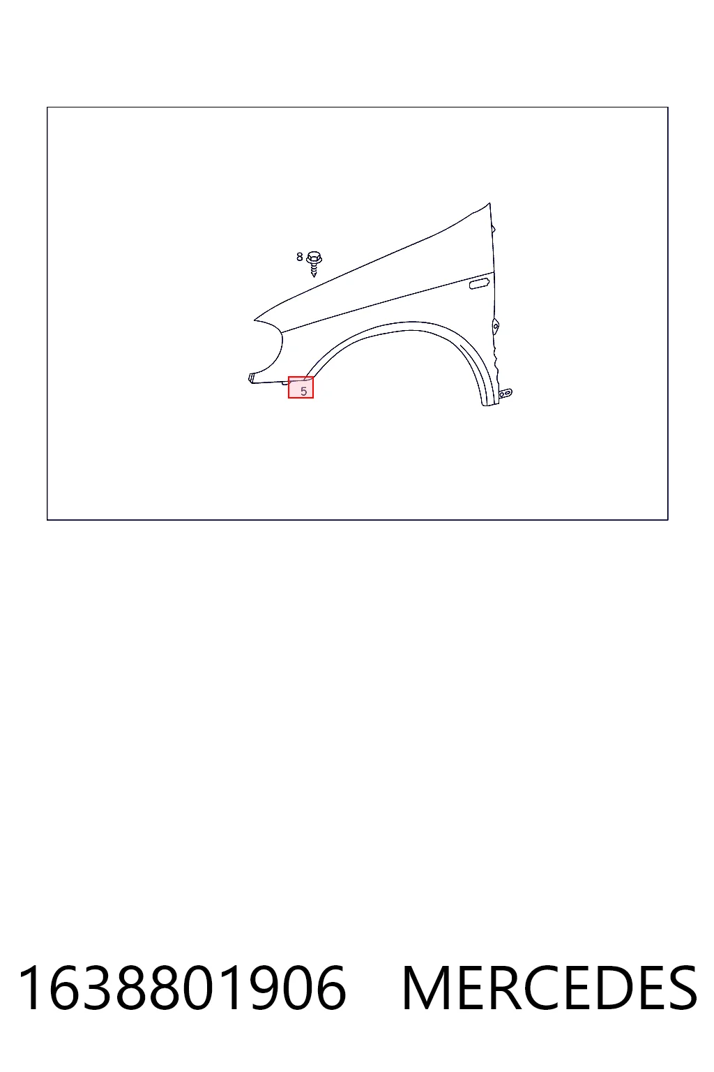 Ліве переднє крило Mercedes ML/GLE позашляховик (W163) (1998 - 2005) ціна, від 101.36 USD