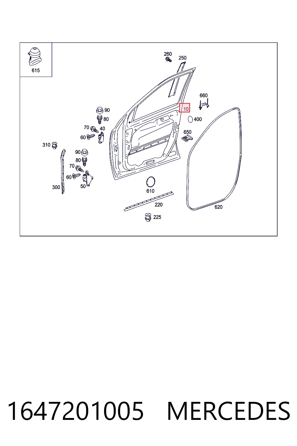 Пасажирські передні двері на Mercedes ML/GLE  W164