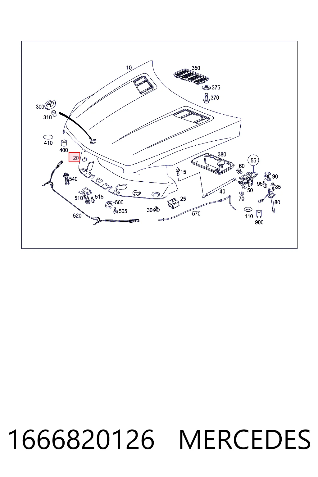 Купити Шумоізоляція капота Mercedes ML/GLE  W166