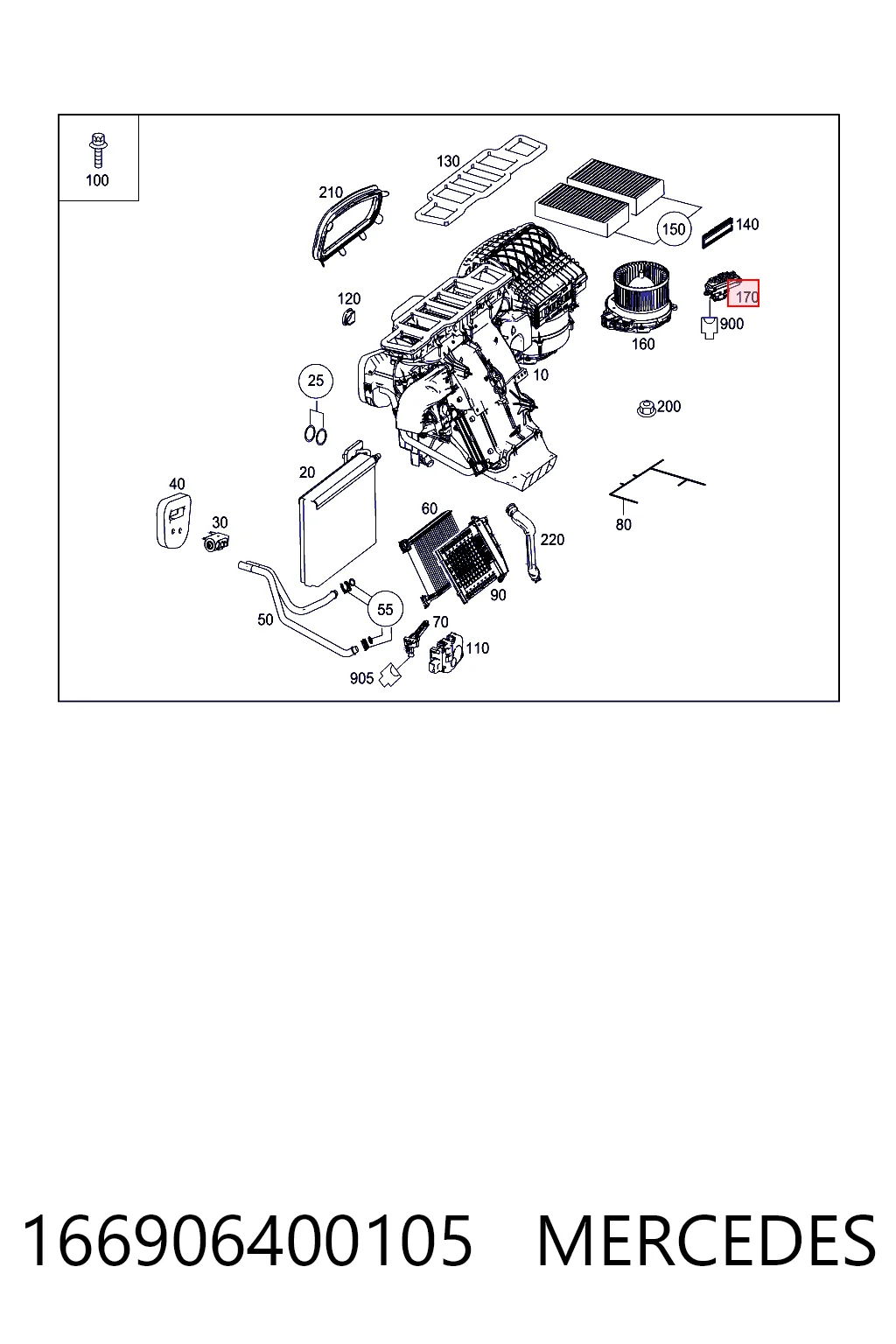 Купити Резистор пічки Mercedes ML/GLE  W166