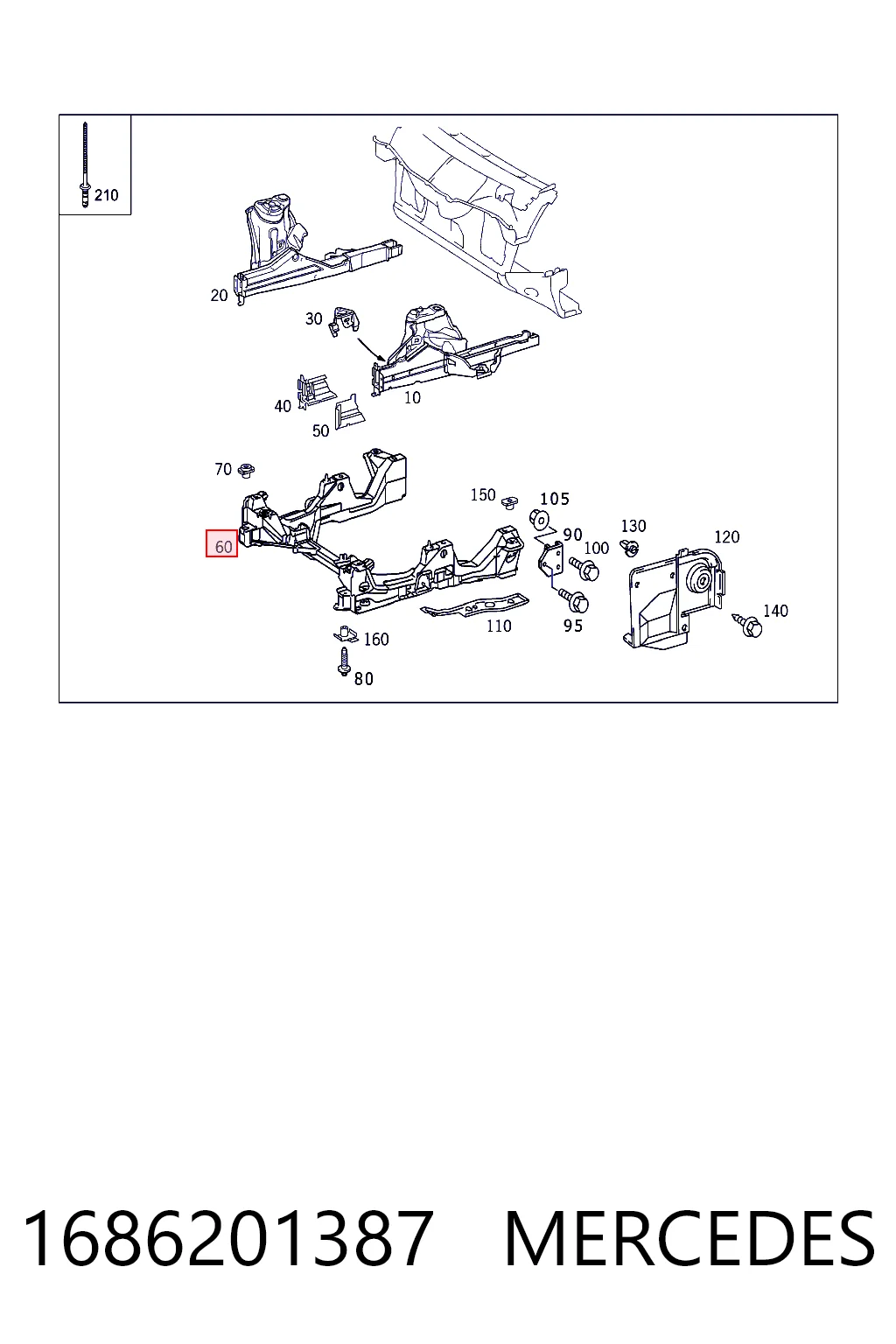 Передня балка на Mercedes A  W168