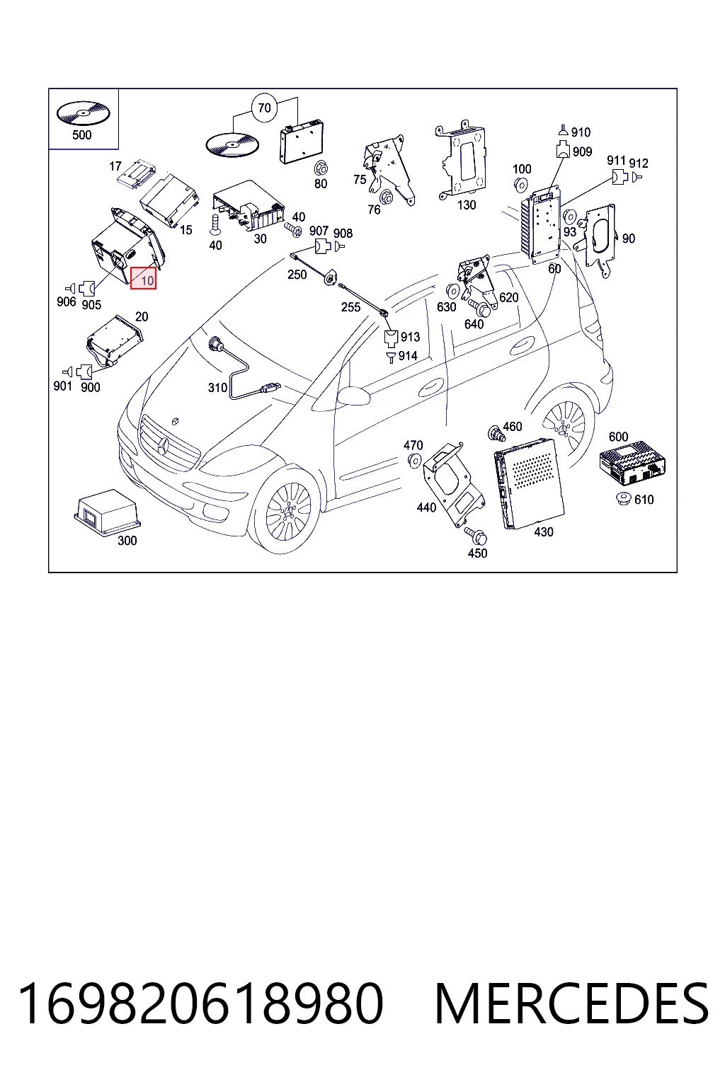 Магнітола (радіо AM/FM) Mercedes B мінівен (W245) (2005 - 2011) ціна, від 44.35 USD