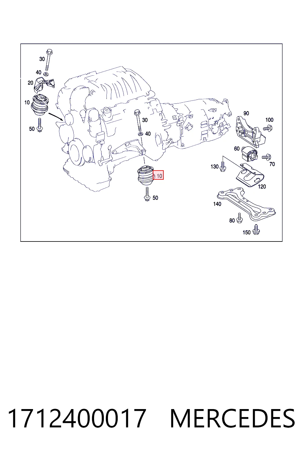 Ліва подушка двигуна Mercedes E седан (W211) (2002 - 2008) ціна, від 34.37 USD