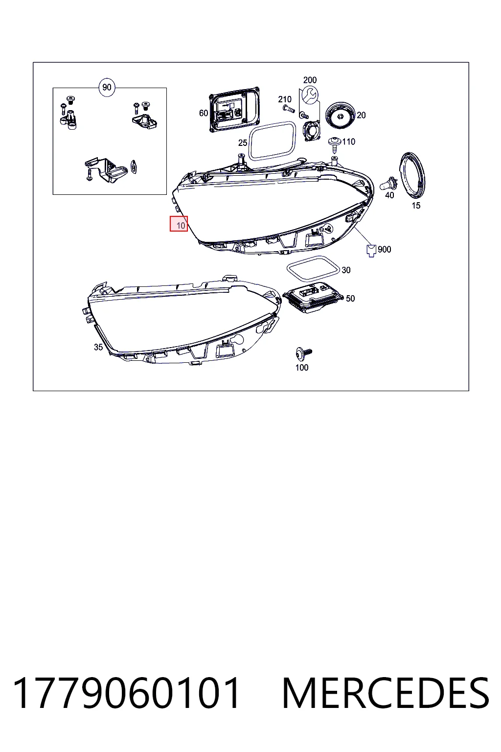 Фари Mercedes A хетчбек (W177) (2018 - 2026) ціна, від 772.64 USD