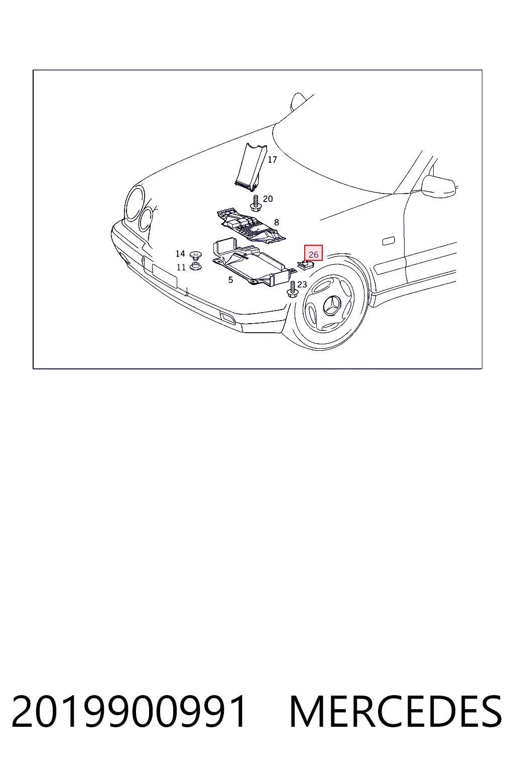 Заставна гайка під саморіз 19907691 Mercedes