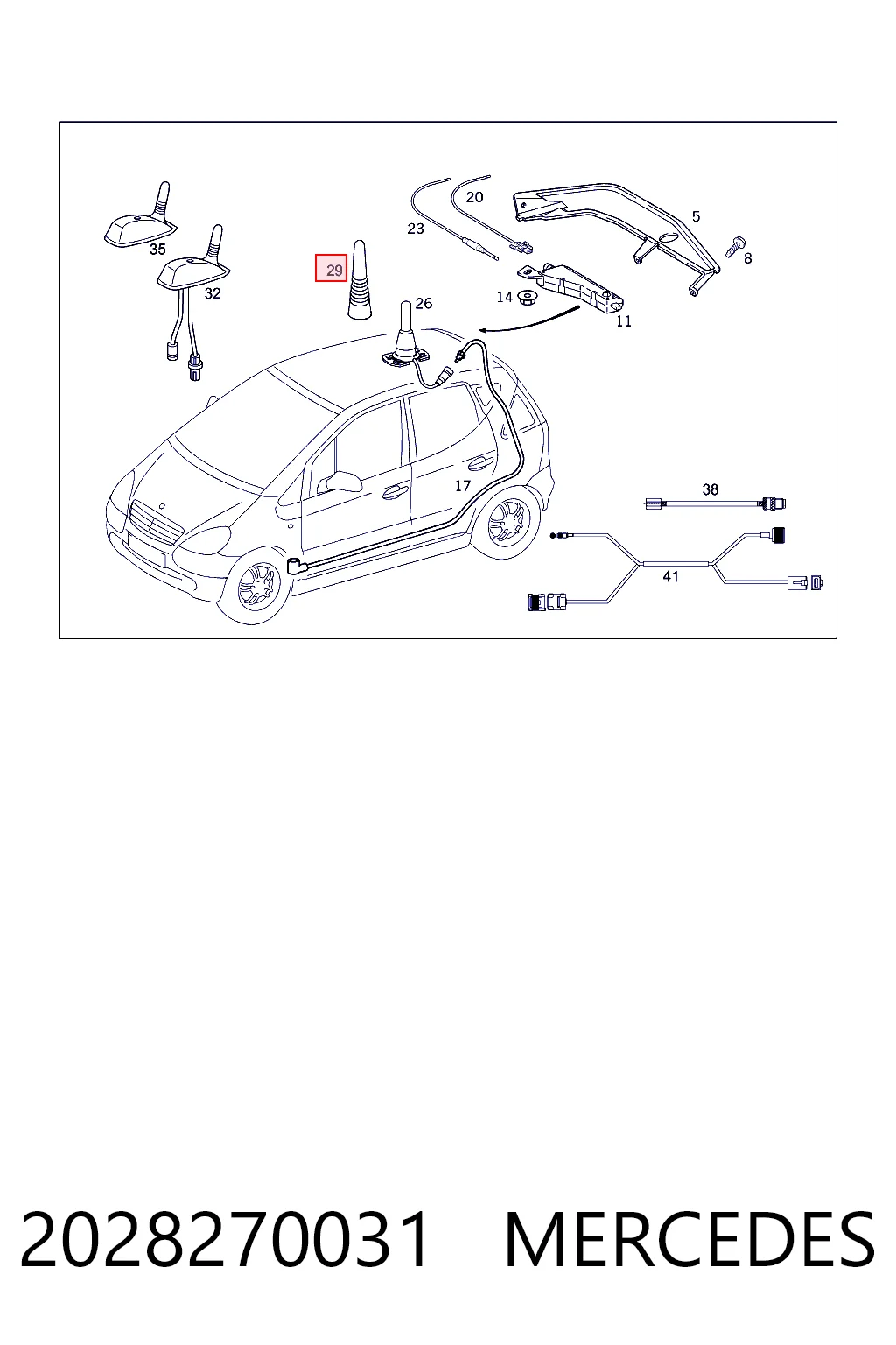 Купити Антена Mercedes Vito II 639