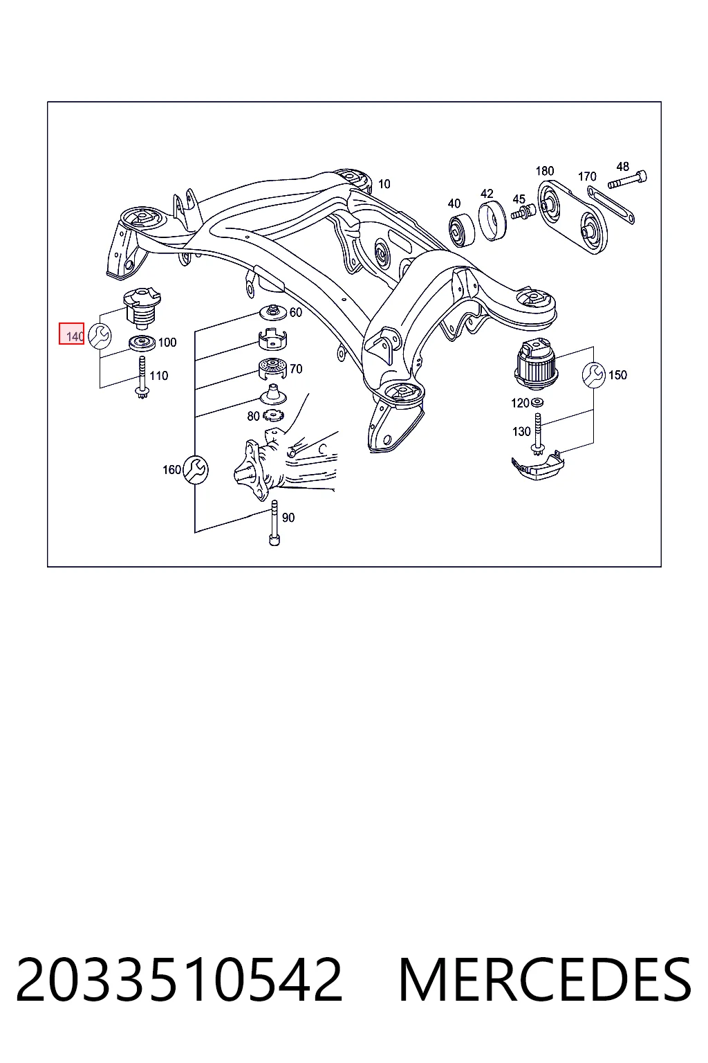 A2033510542 Mercedes Сайлентблок балки моста