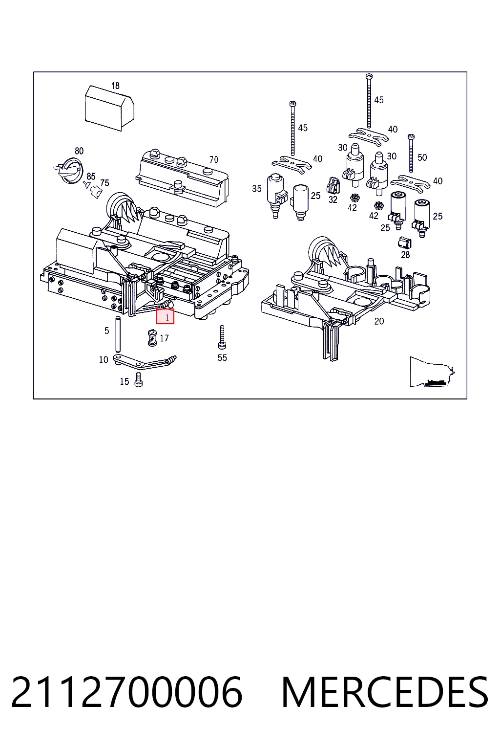 Гідроблок АКПП Mercedes A211270000687 ціна, від 253.31 USD