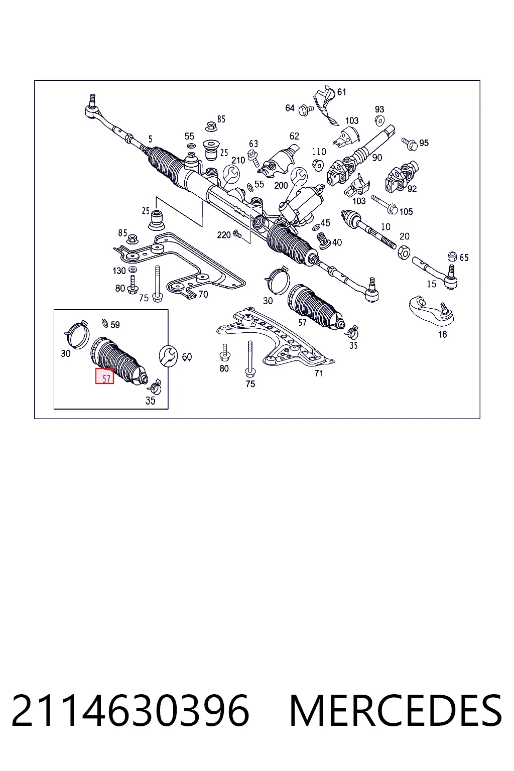 Пильник рульової тяги Mercedes C універсал (S203) (2001 - 2007) ціна, від 6.90 USD