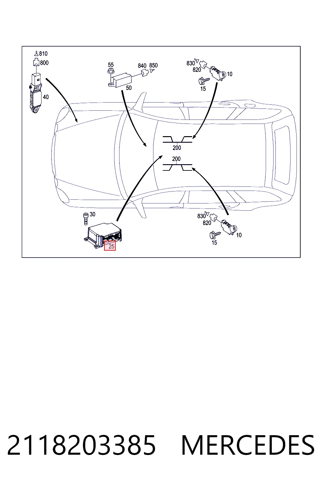 Модуль-процесор керування подушки безпеки General Motors A2118205785 ціна, від 9.86 USD