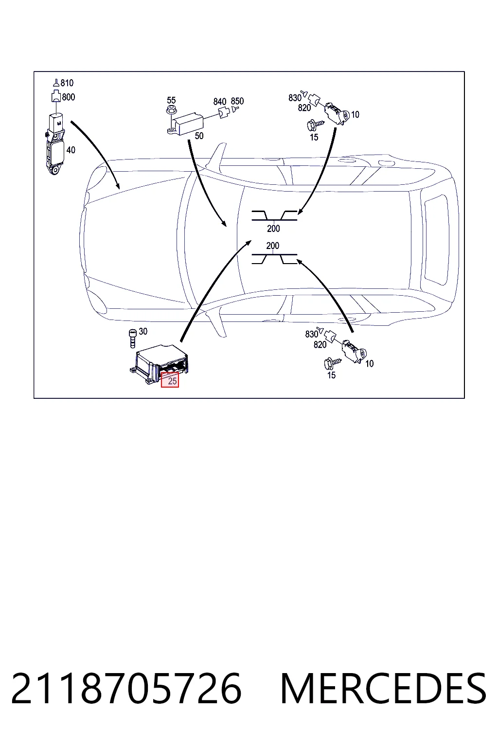 Модуль-процесор керування подушки безпеки General Motors A2118205785 ціна, від 9.86 USD