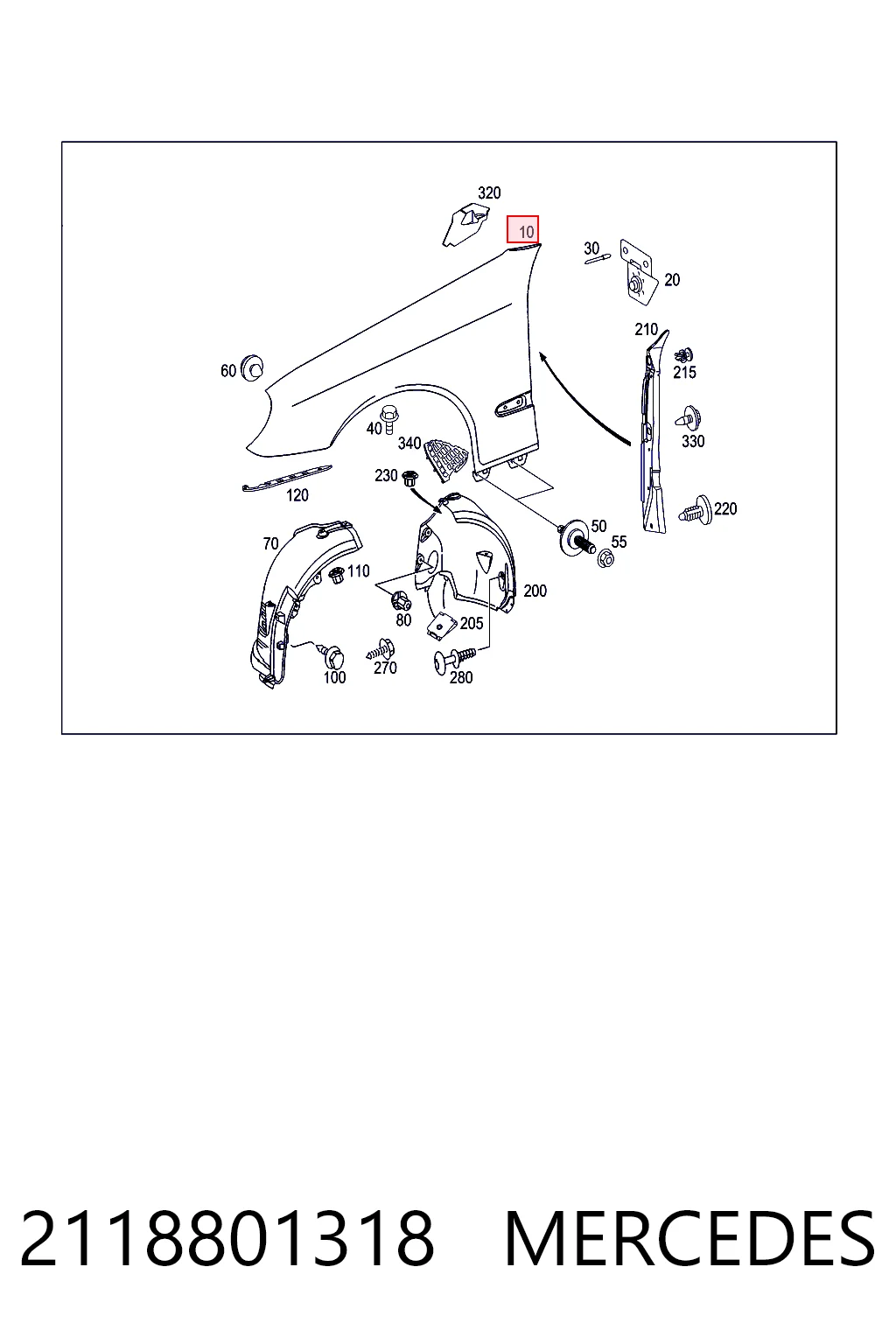 Крило переднє ліве MD57001601L00 API