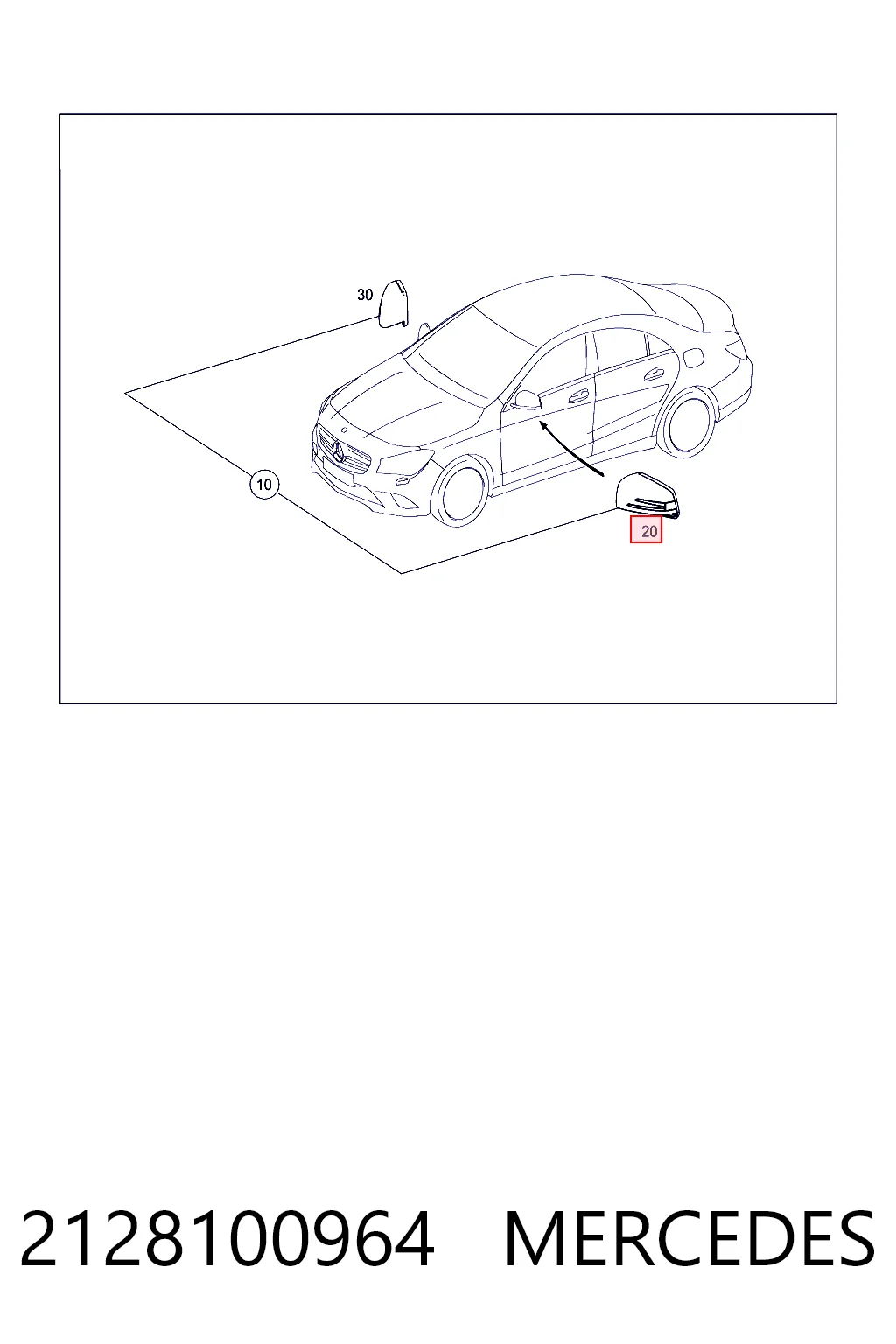 Накладка лівого дзеркала заднього виду Mercedes A24681101009999