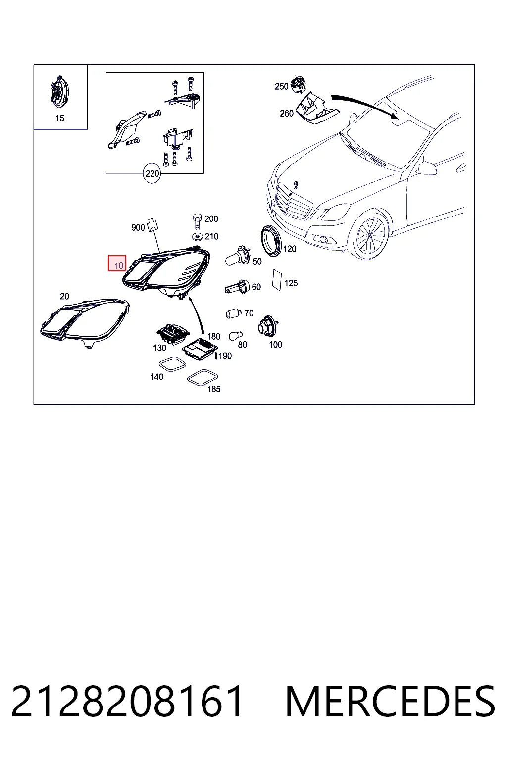 Купити Фара ліва Mercedes E  W212