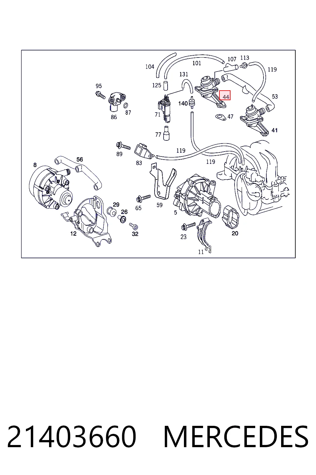 21403660 Mercedes Клапан подачі вторинного повітря