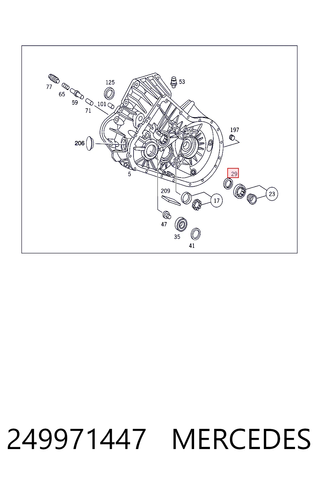 249971447 Mercedes Сальник АКПП/КПП, вхідного/первинного вала