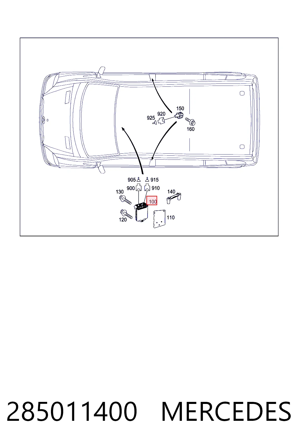 Купити A0285010054 Mercedes Модуль-процесор керування подушки безпеки