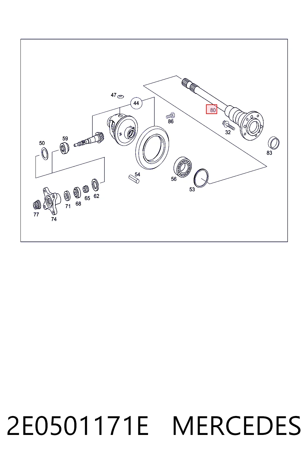 Купити 68019095AA Chrysler Піввісь задня, ліва
