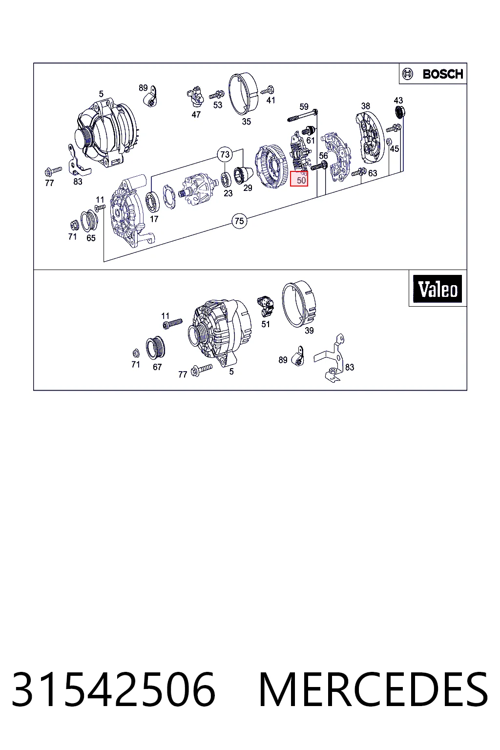31542506 Mercedes Реле-регулятор (напруги)