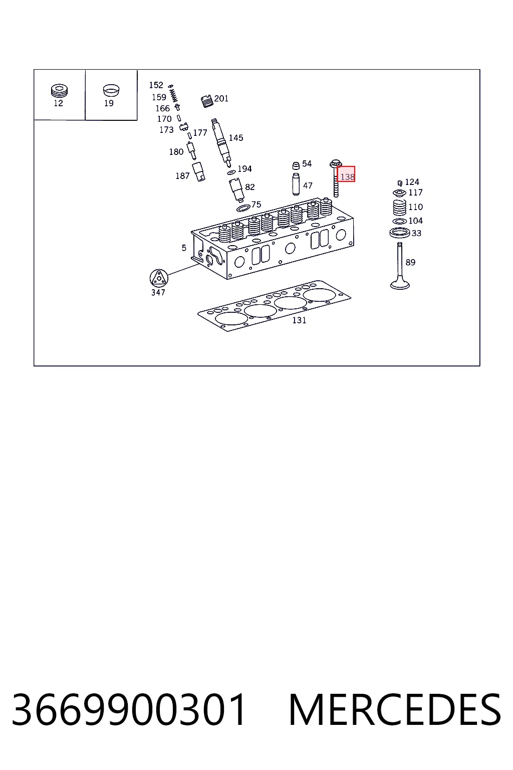 Болт головки блока циліндрів, ГБЦ Mercedes Benz Truck TRUCK T2/LN1 автобус (667, 668, 669, 670) (1986 - 1994) ціна, від 2.45 USD